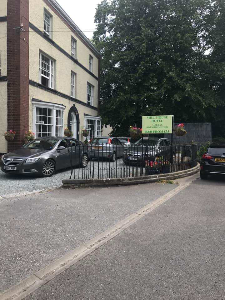 The front of the hotel and car park