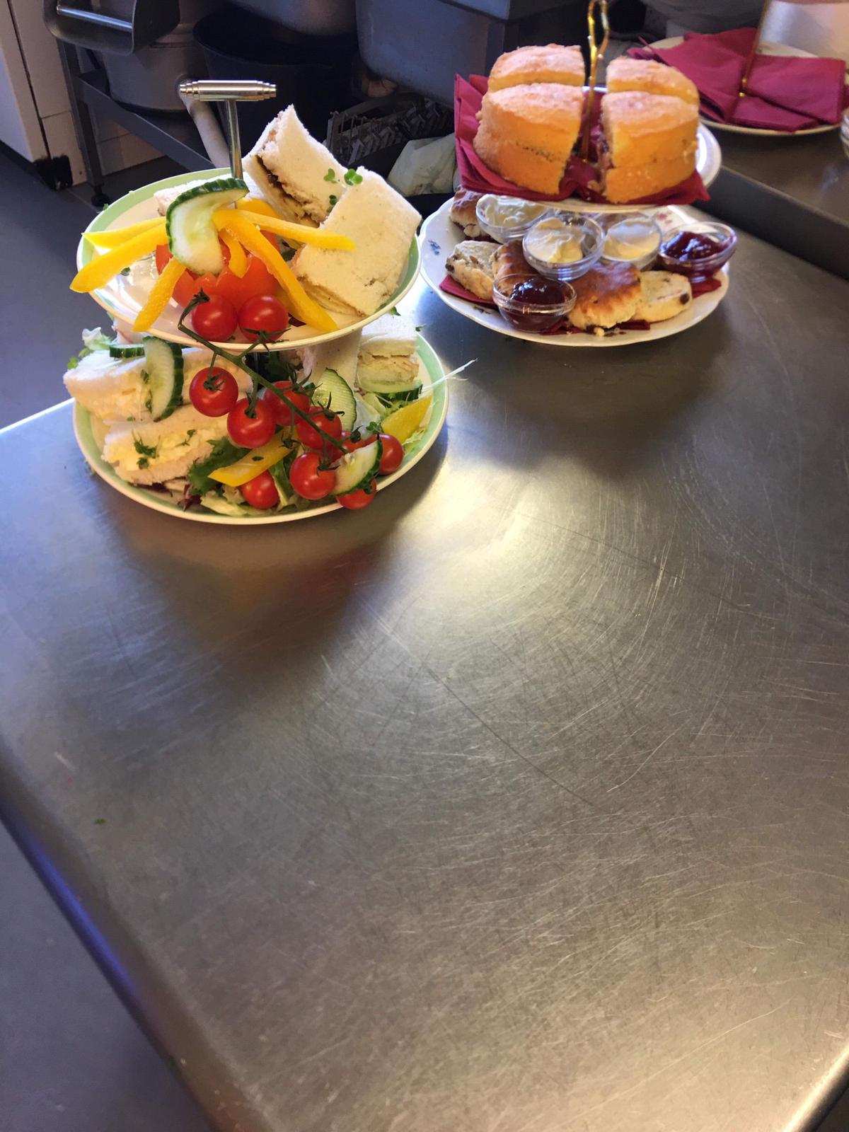 Afternoon tea on a tiered stand