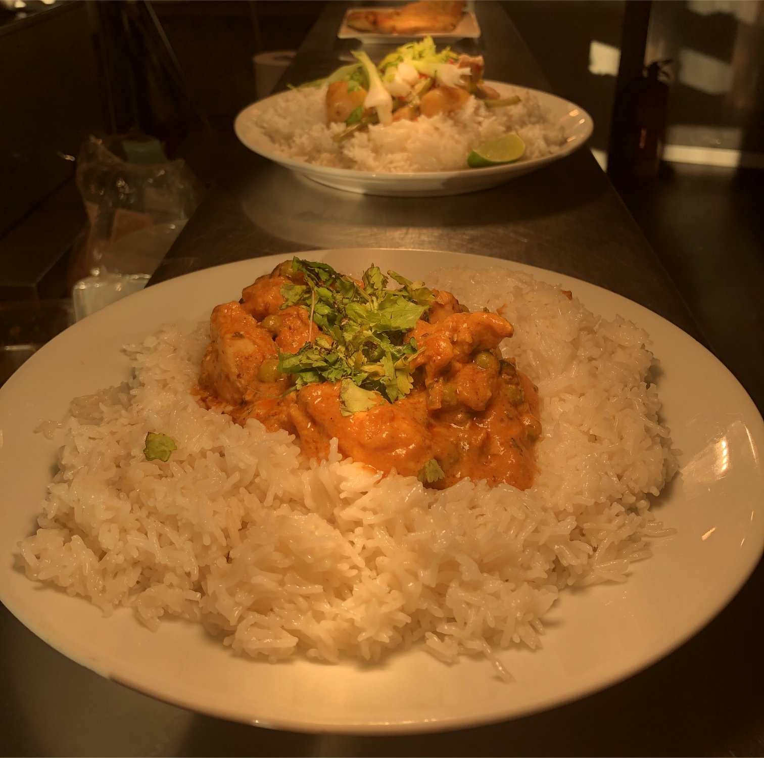 Indian chicken curry with rice
