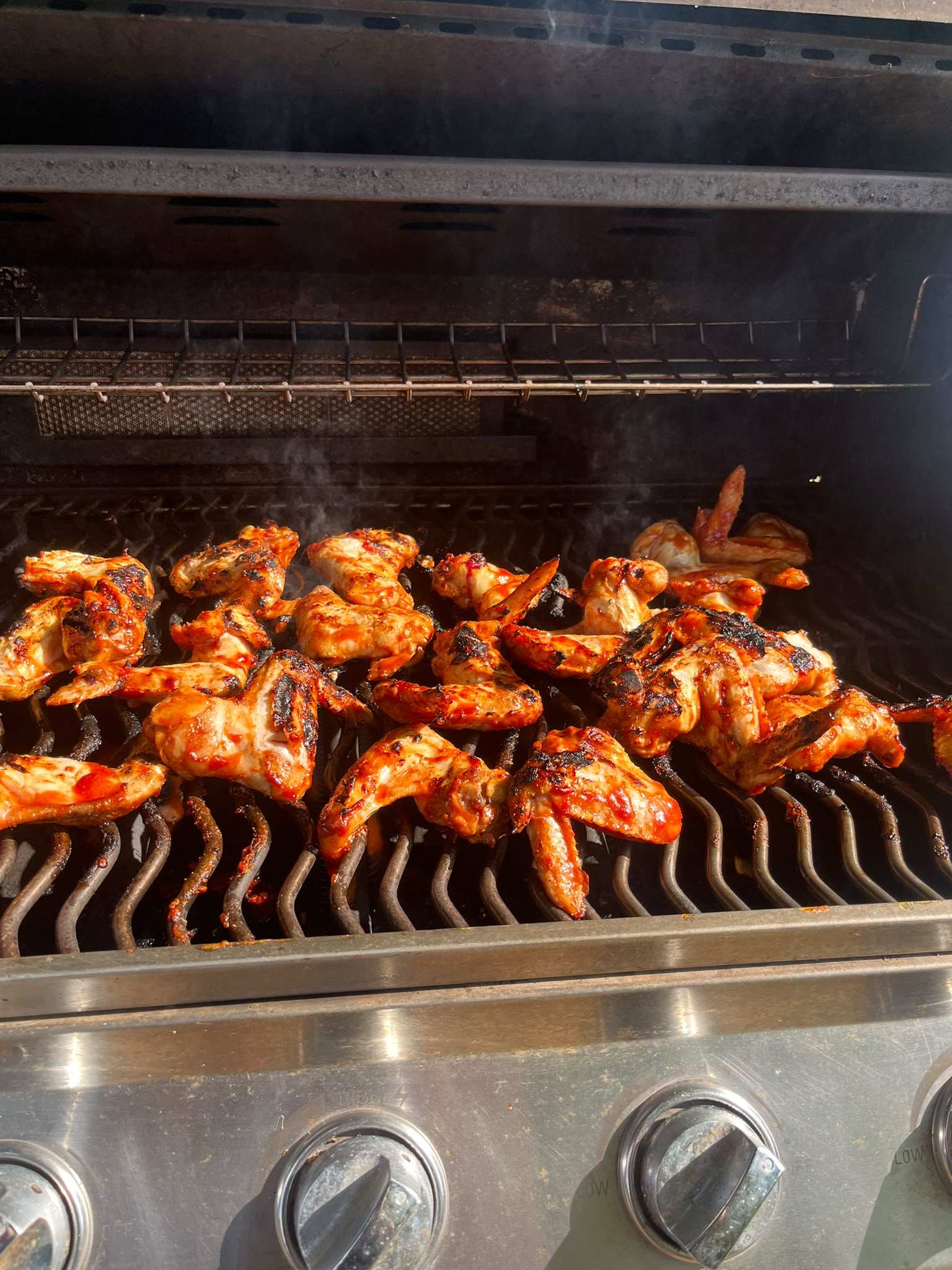 Chicken cooking on the barbecue