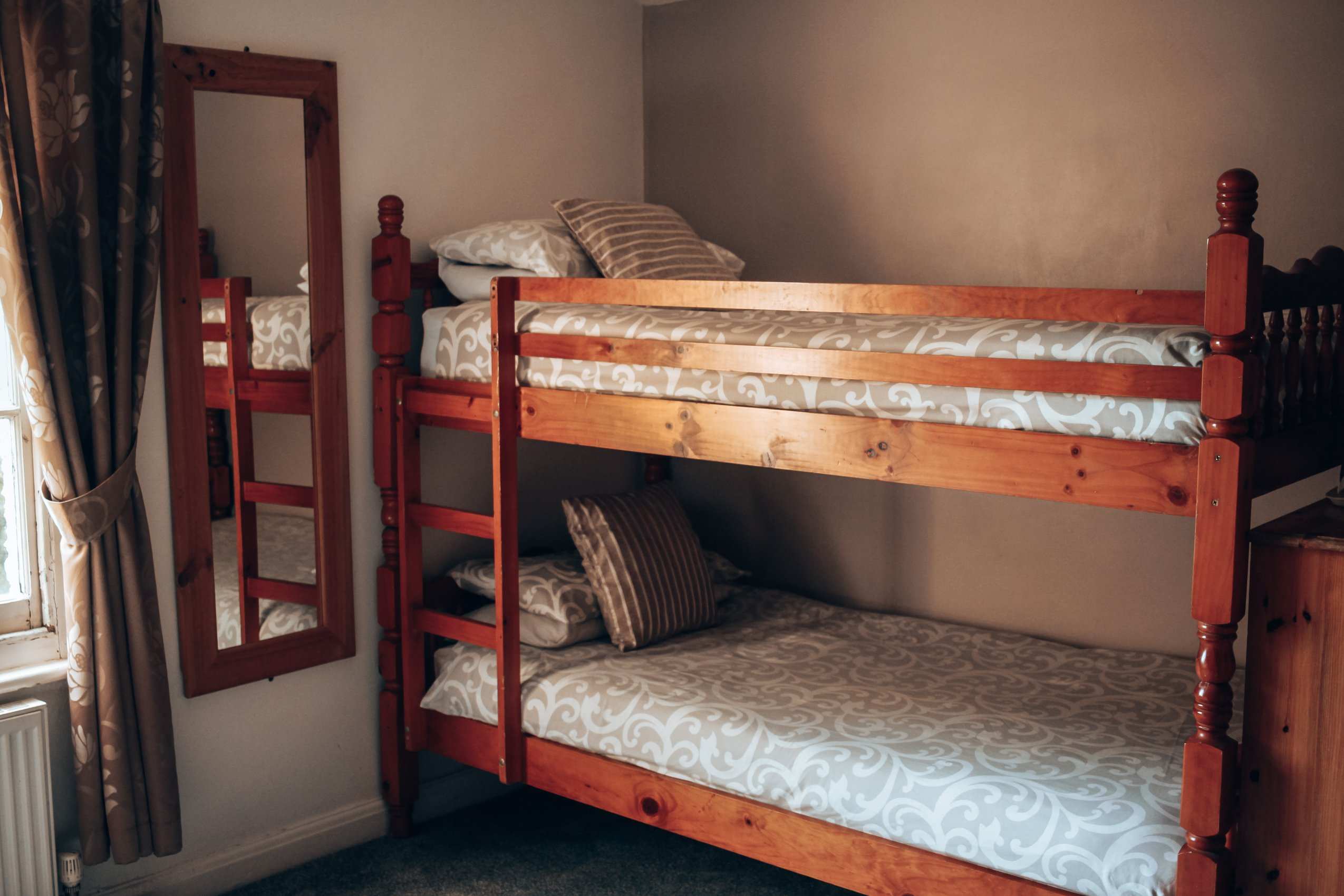 A family room with bunk beds